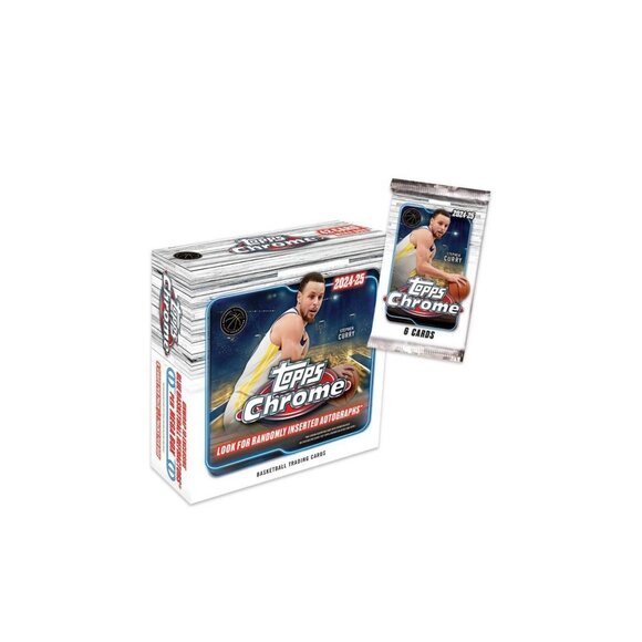 2024-25 Topps NBA Chrome Basketball Trading Card Mega Box Stephen Curry - Picture 2 of 9
